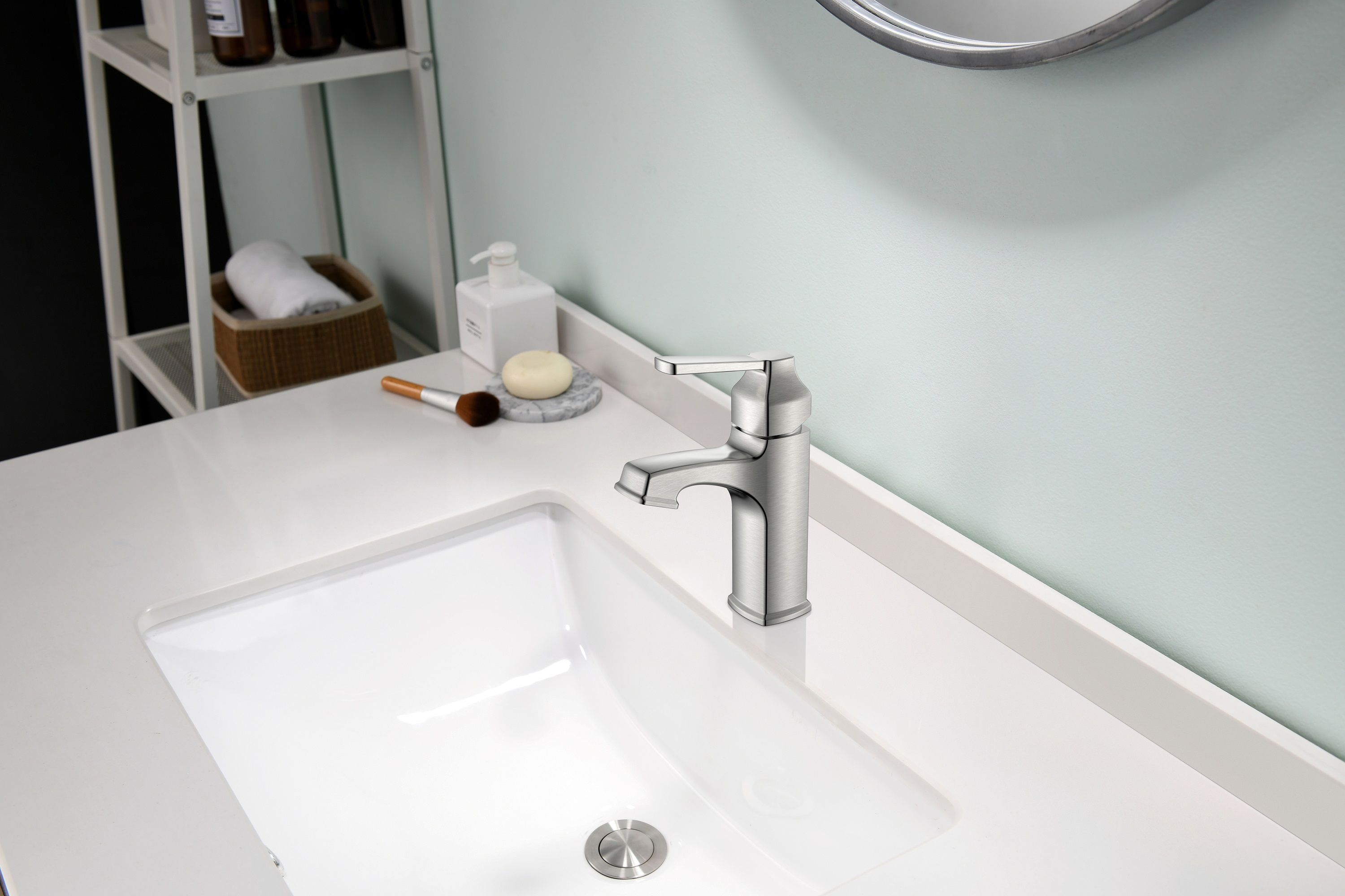 Faucet таза ручки классической квадратной формы Kроме одиночный для ванной комнаты