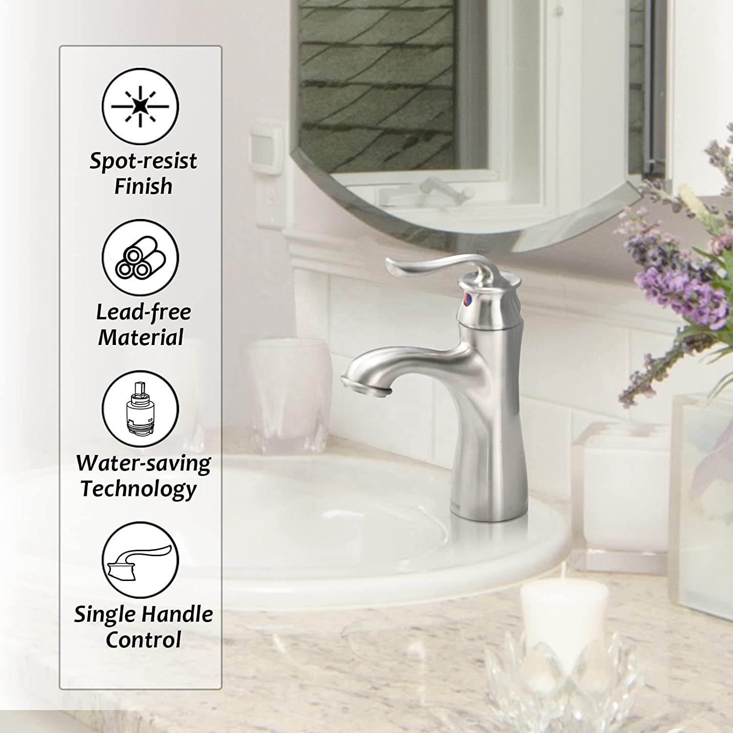 APS165-BN Смеситель для ванной Никелевый смеситель для мытья рук Смесители для ванной Смесители для ванной