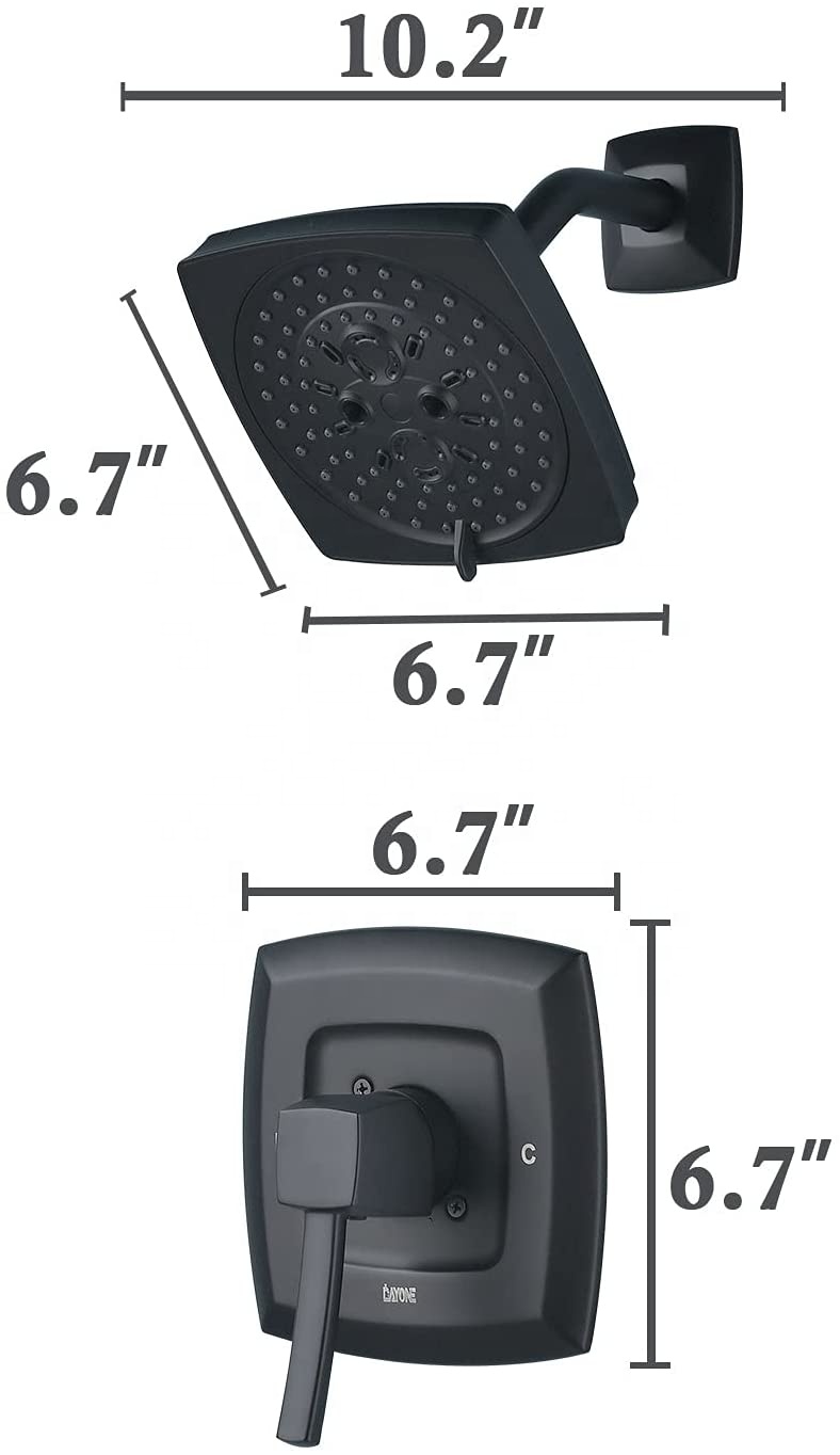 APT150-MB Квадратный смеситель Черный смеситель для душа Ванная комната Смесители для душа Черный смеситель для душа