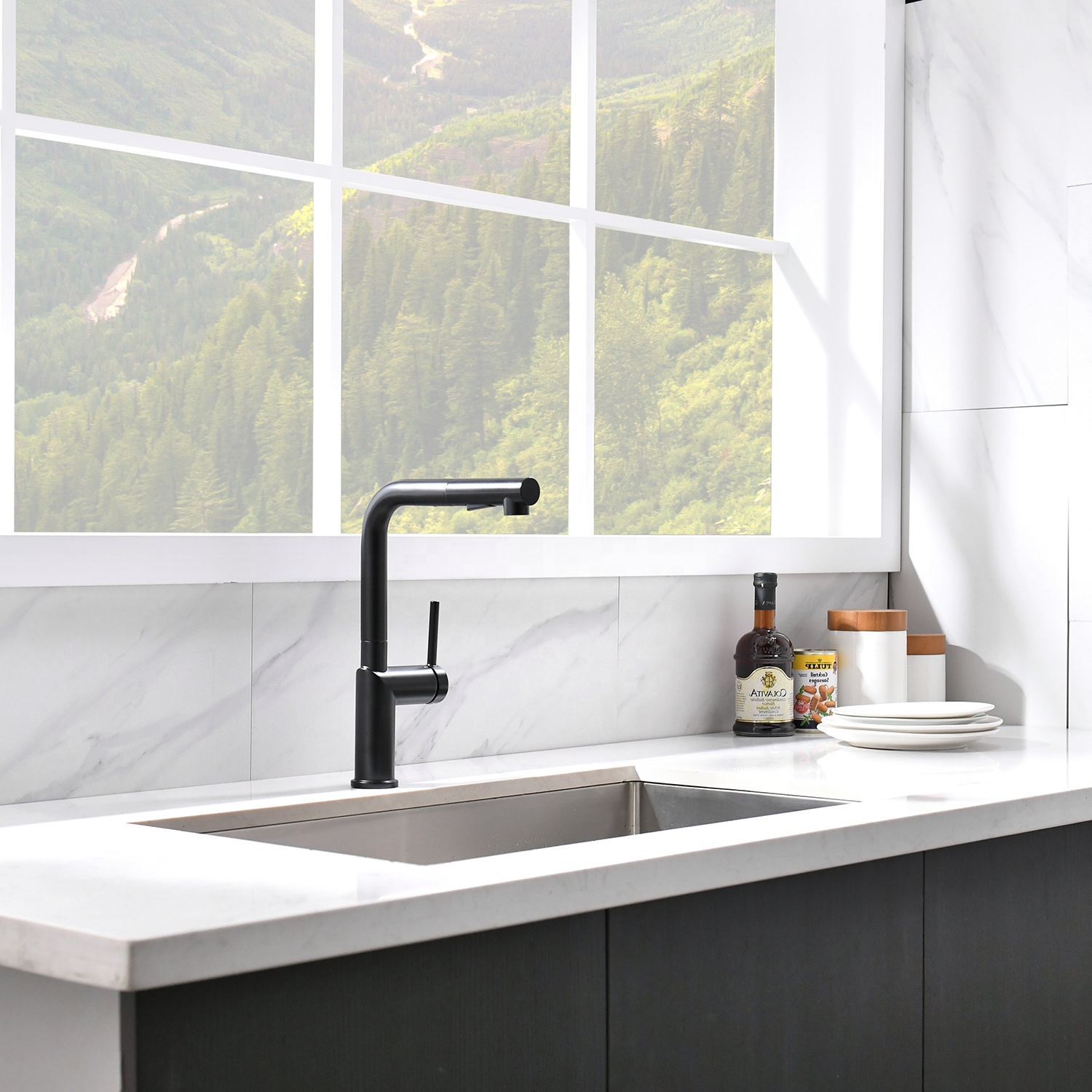 Современный кран для кухонной раковины, водопроводный кран, новый дизайн, современный выдвижной спрей, кухонный кран
