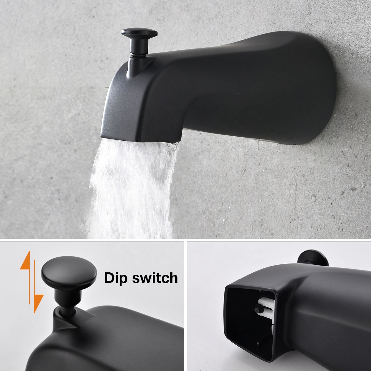 APT110-MB Матовый черный смеситель для душа Античный латунный смеситель Скрытые смесители для ванны и душа